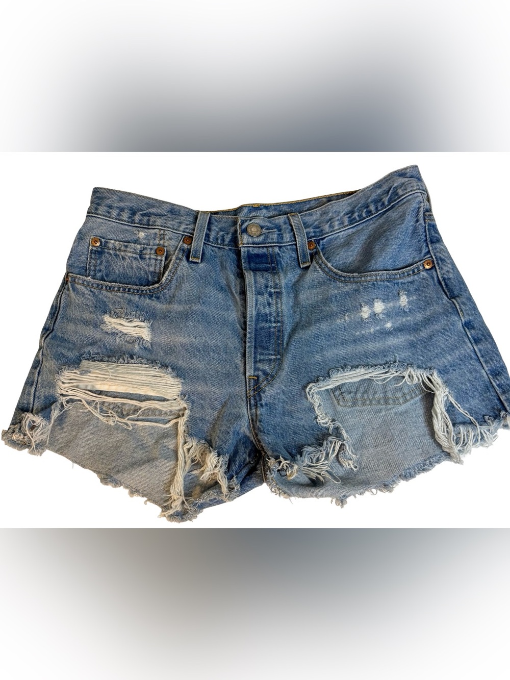 Levi's 501 Distressed Cutoff Denim Shorts